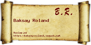 Baksay Roland névjegykártya