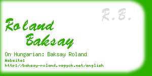 roland baksay business card